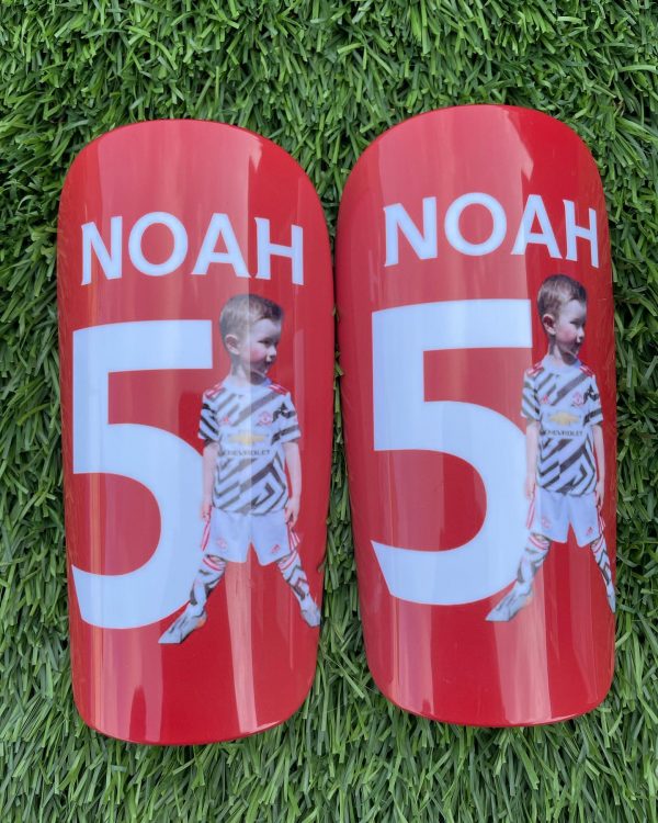 personalised shin pads standard package example