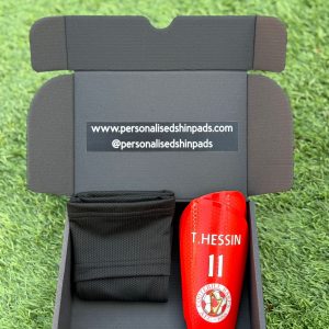 Standard personalised shin pads and sleeves football gift box